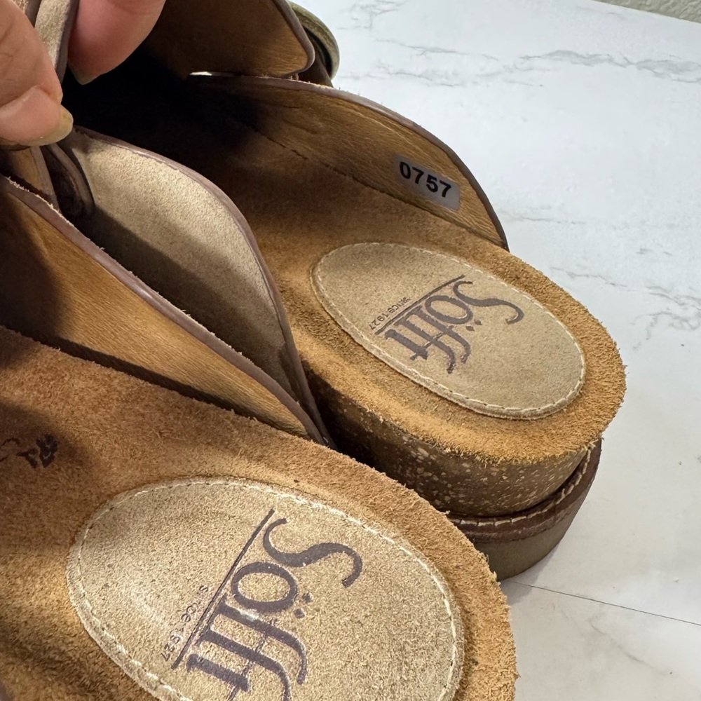 Sofft Miliani Mule Suede Leather Size 8 Comfort Slip-On Clogs Neutral Slides - Picture 5 of 7
